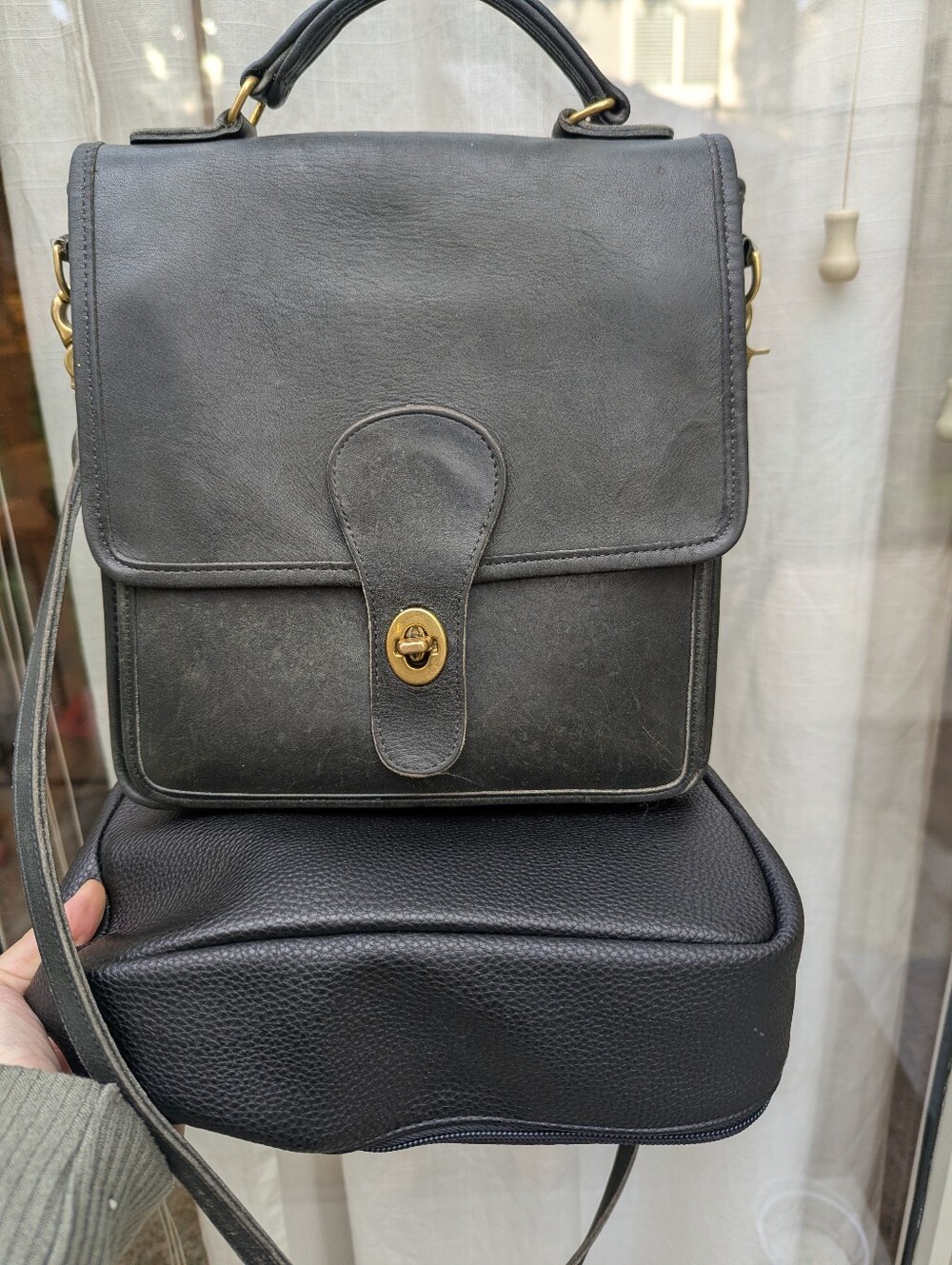 Coach 5130. Vintage Dark Green Leather Bag. Late 80s/Early 90s